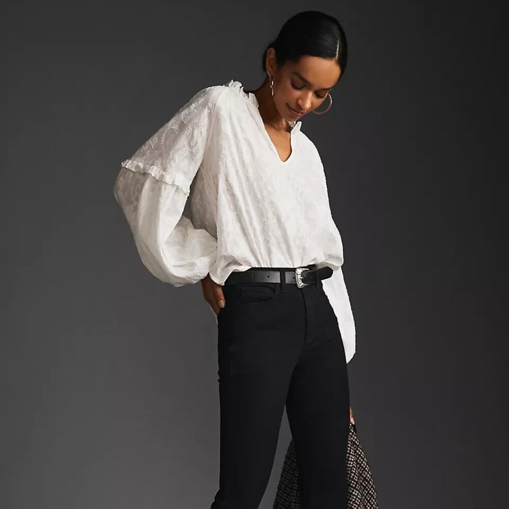 Anthropologie  Forever That Girl Justine Peasant Blouse  Size XSP NWT